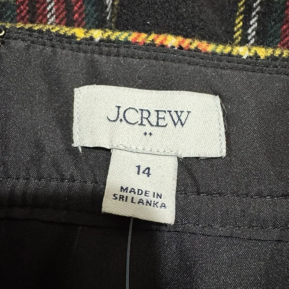 NEW J Crew Factory 14 Mini Skirt Plaid Wool Blend A Line A-Line Holiday